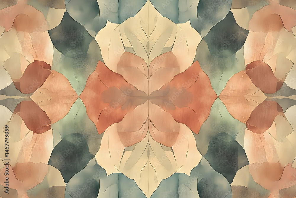 Aufkleber abstract symmetrical pattern with muted colors.