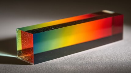 Radiant prism refracting unknown spectral color, vibrant gradient transitions, revolutionary optical discovery
