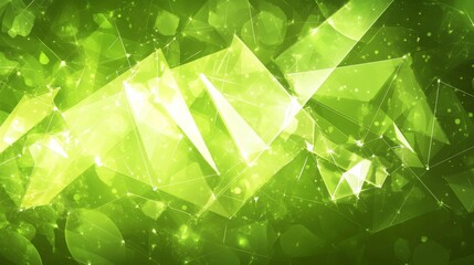 Abstract Geometric Green Technology Design Green gradient background.  Ecology concept for your graphic design, banner or poster. Vector illustration