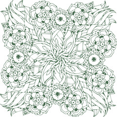 Beautiful flower art and mandala vector design