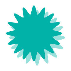 シンプルなカラーの吹き出し　丸みのあるギザギザした形