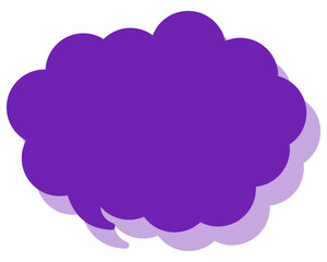 シンプルなカラーの吹き出し　丸みのある雲形