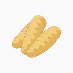 Fingerling potato vegetables flat design cartoon illustration