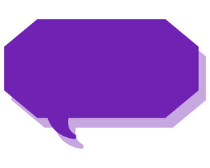 シンプルなカラーの吹き出し　細長い雲形