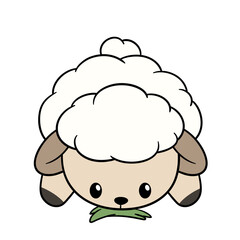 Cute and adorable sheep illustration cartoon