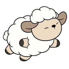 Cute and adorable sheep illustration cartoon