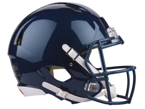 blue football helmet on white background
