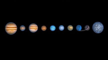 Solar system planets size comparison