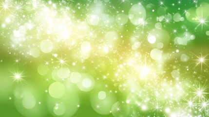 Obraz premium Green Sparkle Background with Bokeh Lights Green gradient background. Ecology concept for your graphic design, banner or poster. Vector illustration