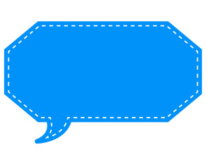 シンプルなカラーの吹き出し　細長い八角形