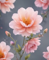 Delicate watercolor blooms, vibrant hues, soft petals ,  yellow,  artistry,  white