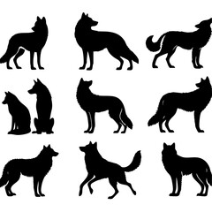 Wolf Silhouettes: A Collection of Elegant Canine Designs