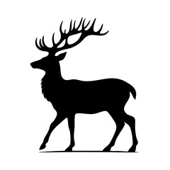 Majestic Deer Silhouette: Elegant Wildlife Art