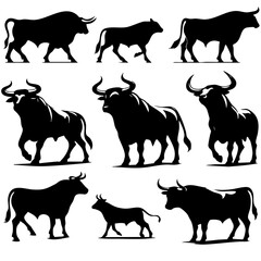 Majestic Bulls: A Collection of Powerful Silhouettes