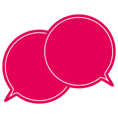 シンプルなカラーの吹き出し　重なる会話