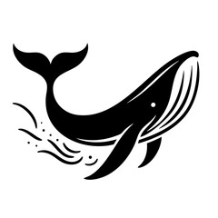 Majestic Whale Silhouette: Ocean Wildlife Art