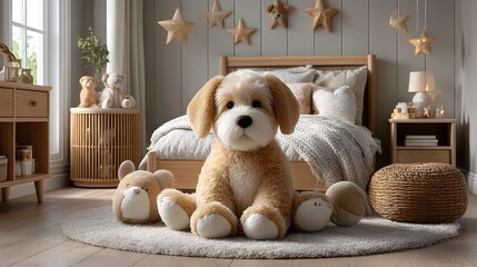 puppy in the bedroom
