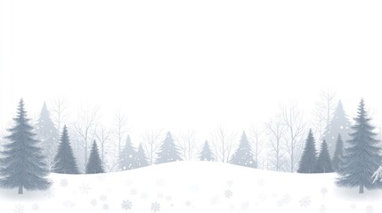 Obraz premium Snowy winter forest landscape illustration