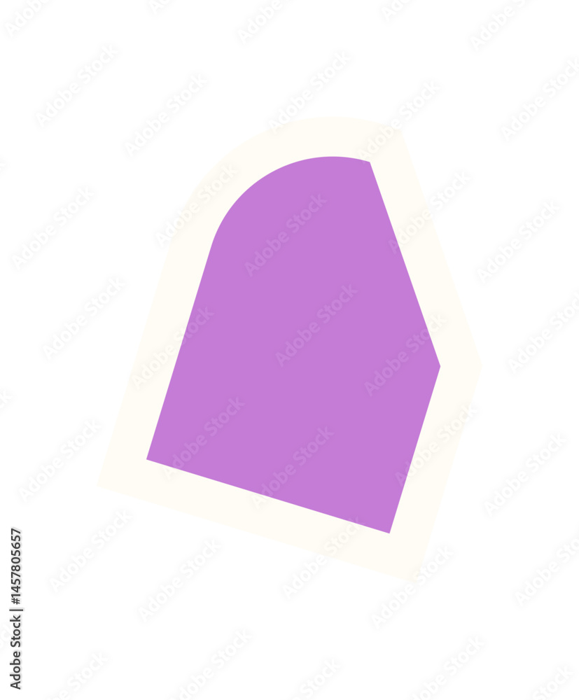 Poster brutalist abstract geometric shape sticker. bold modern form with flat figure as an iconic element. 