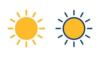 Sun icon vector isolated on white background. Sun vector icon