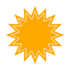 シンプルなカラーの吹き出し　ギザギザした形