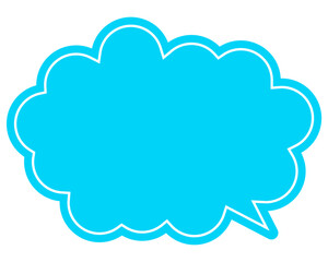 シンプルなカラーの吹き出し　丸みのある雲形