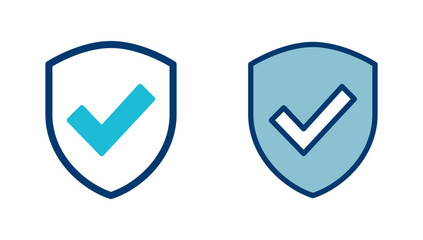Shield check mark icon vector isolated on white background. Protection approve sign. Safe icon vector