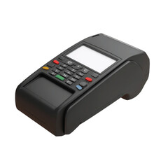Modern Black POS Payment Terminal with LCD Screen