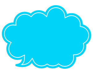 シンプルなカラーの吹き出し　丸みのある雲形