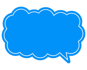 シンプルなカラーの吹き出し　細長い雲形