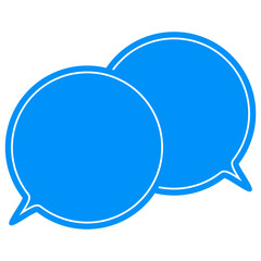 シンプルなカラーの吹き出し　重なる会話