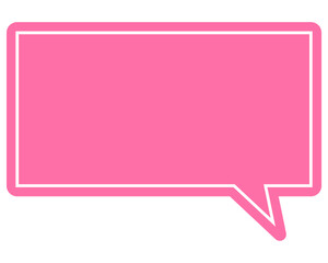 シンプルなカラーの吹き出し　四角形