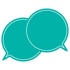 シンプルなカラーの吹き出し　重なる会話