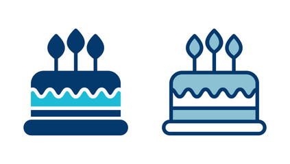 Cake icon vector isolated on white background. Cake vector. Birthday cake icon