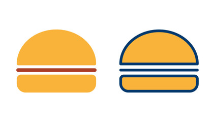 Hamburger icon vector isolated on white background. Burger and hamburger icon. Fast food vector icon
