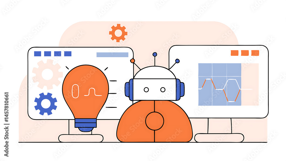 Poster ai artificial intelligence to help productivity innovation technology for work efficiency automation