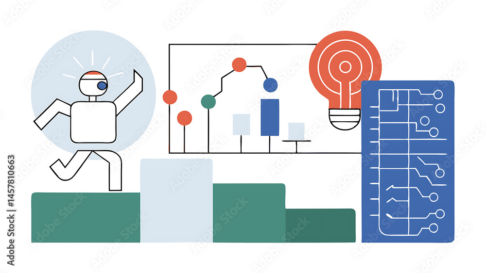 Poster ai artificial intelligence to help productivity innovation technology for work efficiency automation