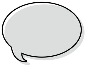 シンプルな線がずれた吹き出し　丸形