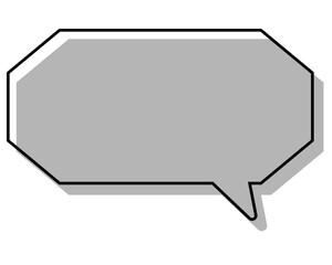 シンプルな線がずれた吹き出し　細長い八角形