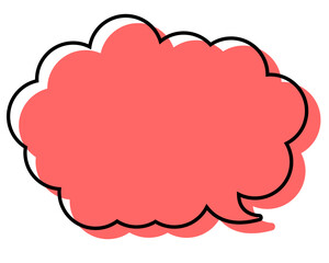 シンプルな線がずれた吹き出し　丸みのある雲形