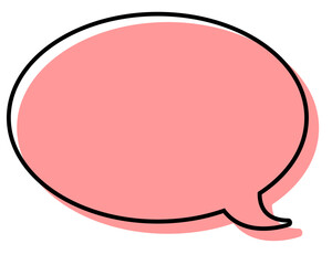 シンプルな線がずれた吹き出し　丸形