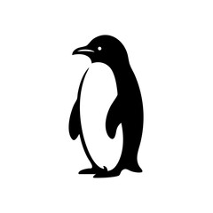 Naklejka premium Elegant Penguin Silhouette: Minimalist Bird Icon