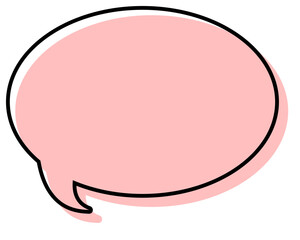 Fototapeta premium シンプルな線がずれた吹き出し 丸形