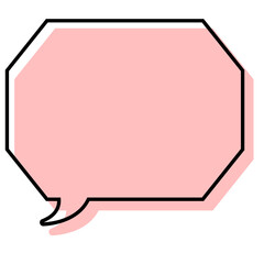 シンプルな線がずれた吹き出し　角のある八角形