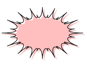 シンプルな線がずれた吹き出し　細長いギザギザした形