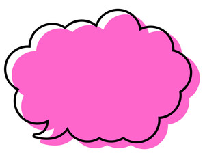 シンプルな線がずれた吹き出し　丸みのある雲形
