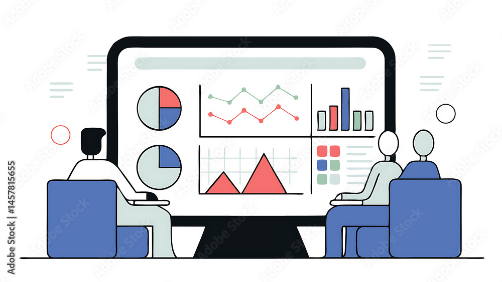 Aufkleber data analytics statistic to analyze business graph dashboard marketing research diagram for optimiza