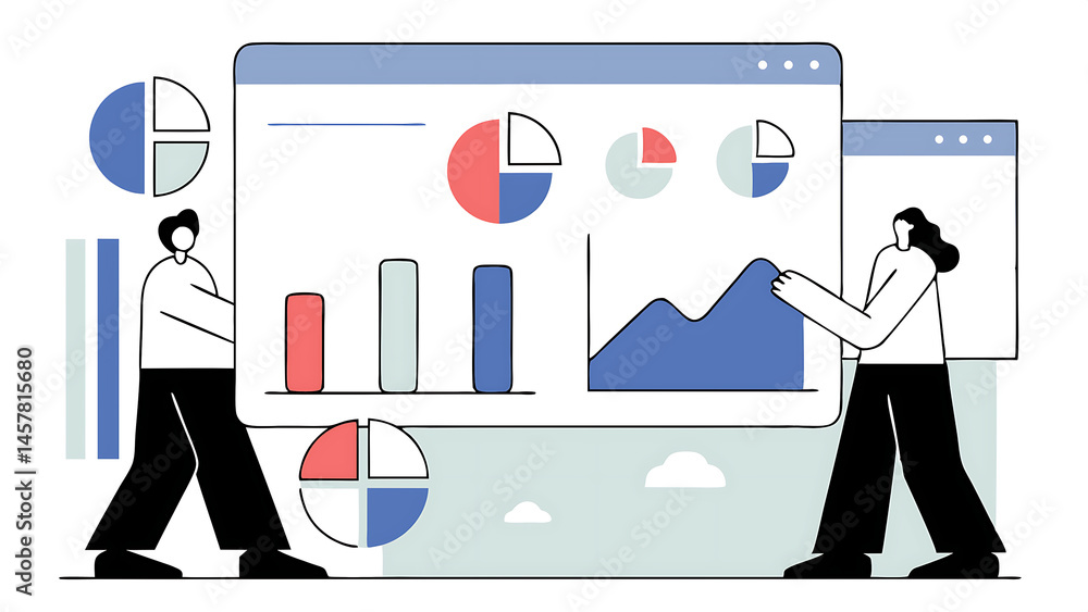 Aufkleber chart and graph datum research statistics inforgraphic financial review project planning diagram bus