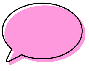 シンプルな線がずれた吹き出し　丸形