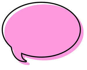 シンプルな線がずれた吹き出し　丸形